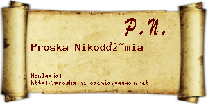 Proska Nikodémia névjegykártya